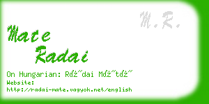 mate radai business card